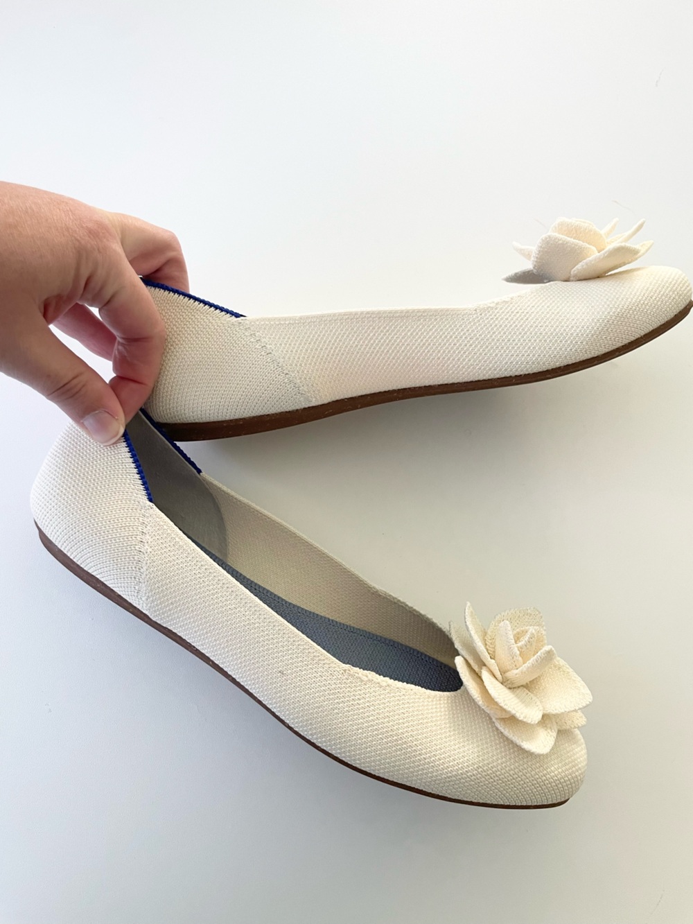 NWOT Rothy's The Petal Square Flats in White Ivory size 7 - Picture 7 of 12